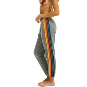 Aviator Nation Classic 5 Stripe Sweatpants - Heather Grey - Size: Large